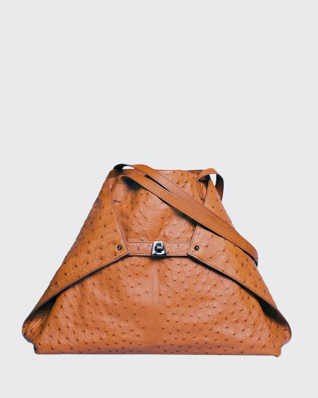 Ai Medium Ostrich Tote Bag